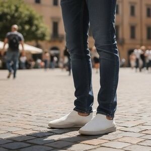 LUSSO CLOUD Jet Matte White Men’s Slip-On Waffle Canvas Shoes Size 13